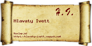 Hlavaty Ivett névjegykártya